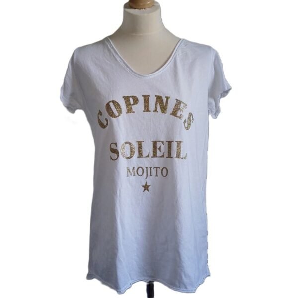 t-shirt copines doré